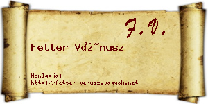 Fetter Vénusz névjegykártya